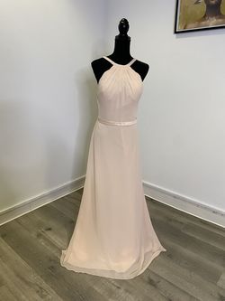 Style 22682 Christina Wu Pink Size 8 Spaghetti Strap A Line Halter Bridgerton A-line Dress on Queenly