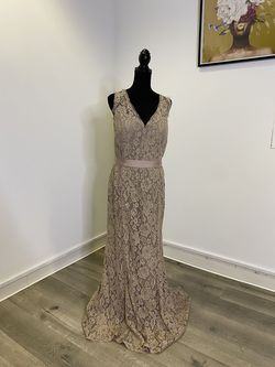 Style 17855 Christina Wu Nude Size 20 Belt Lace Mermaid Dress on Queenly