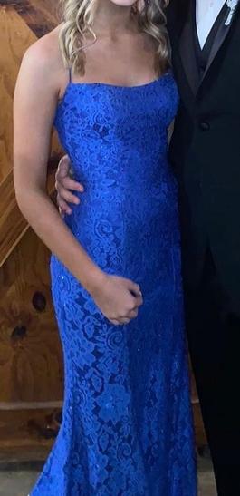 Sherri Hill Blue Size 2 Black Tie $300 Straight Dress on Queenly