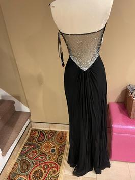 La Femme Black Size 4 Floor Length Side Slit 50 Off Straight Dress on Queenly