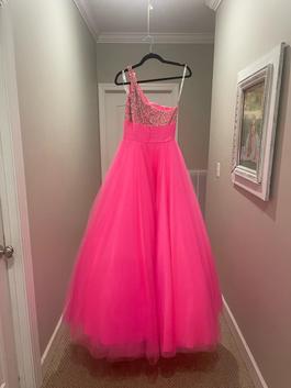 Tiffany Designs Pink Size 6 Barbiecore Floor Length Sequined Jewelled Ball gown on Queenly