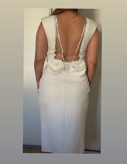 Custom made White Size 8 $300 Jewelled Euphoria 50 Off Bridal Shower Cocktail Dress on Queenly