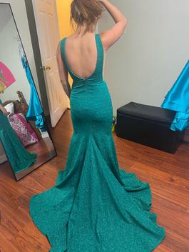 Jovani Green Size 0 Midi Shiny $300 Cocktail Dress on Queenly