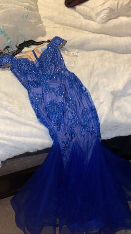 Camille La Vie Blue Size 0 Prom Mermaid Dress on Queenly