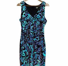 Alexia Admor Blue Size 10 Velvet Military Cocktail A-line Dress on Queenly