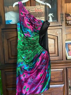 Evenings by Allure Multicolor Size 12 Euphoria Silk Cocktail Dress on Queenly