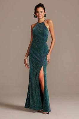 Morgan and Co Blue Size 2 Side Slit Straight Mermaid Dress on Queenly