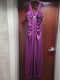 Style 422072W Josh & Jazz Prom Purple Size 24 Jersey Floor Length 70 Off Straight Dress on Queenly