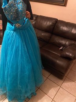 Mac Duggal Blue Size 2 Cut Out Ball gown on Queenly