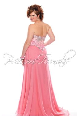 Style W10492 Precious Formals Pink Size 24 Floor Length Tulle Military A-line Dress on Queenly