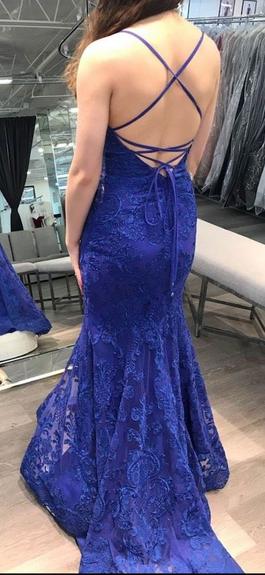 MoriLee Blue Size 4 $300 Fitted Mermaid Dress on Queenly