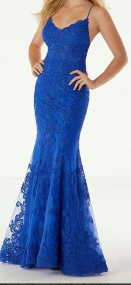 MoriLee Blue Size 4 $300 Fitted Mermaid Dress on Queenly
