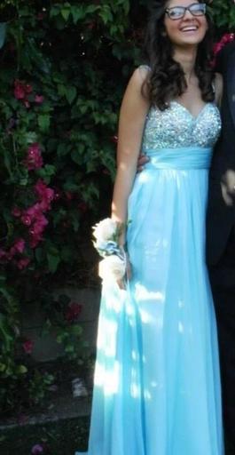 La Femme Blue Size 0 $300 Backless Pageant A-line Dress on Queenly