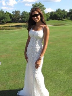 Sherri Hill White Size 00 Spaghetti Strap Military Prom Lace Mermaid Dress on Queenly
