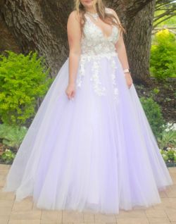 Jovani Purple Size 18 Prom Train Dress on Queenly