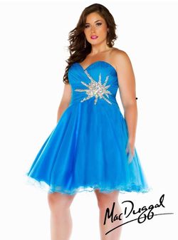Style 61065K Mac Duggal Blue Size 24 Euphoria Tall Height Cocktail Dress on Queenly