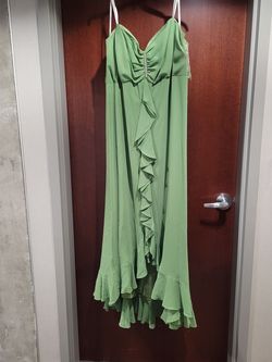 Style 9123 Faviana Green Size 24 Plus Size Tall Height Straight Dress on Queenly