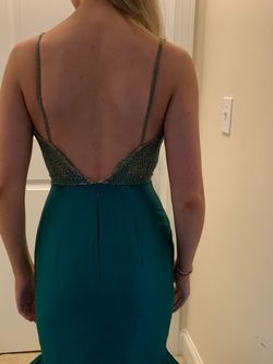 Sherri Hill Green Size 2 Homecoming Custom Medium Height Mermaid Dress on Queenly