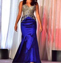 MoriLee Royal Blue Size 4 Pageant Flare Sweetheart Mermaid Dress on Queenly