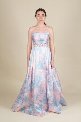 Windsor Multicolor Size 2 Floral Shiny Fitted Jersey Ball gown on Queenly