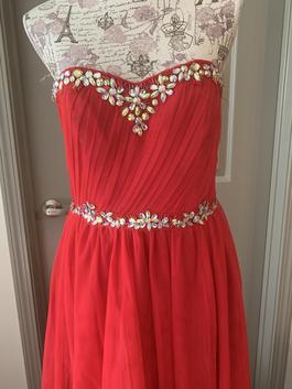 dressy DEB Red Size 6 Sweetheart Tall Height Ball gown on Queenly