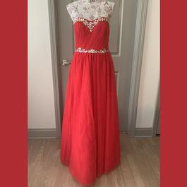 dressy DEB Red Size 6 Sweetheart Tall Height Ball gown on Queenly
