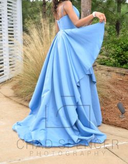 Jovani Blue Size 10 Wedding Guest Bridgerton A-line Ball gown on Queenly