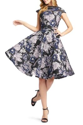 Mac Duggal Multicolor Size 2 Black Tie Floral Print Pattern A-line Dress on Queenly