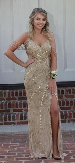 Sherri Hill Gold Size 6 $300 Pageant Straight Dress on Queenly