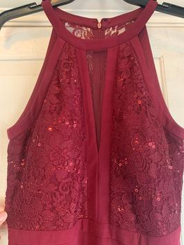 Night Way Collection Red Size 10 Jewelled Straight Dress on Queenly