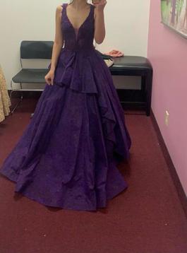 Mon Cher- Ellie Wilde Purple Size 8 Custom Floor Length Ball gown on Queenly