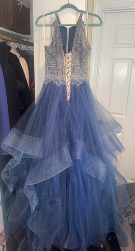 Terani Couture Blue Size 8 Pageant Corset Shiny Ball gown on Queenly