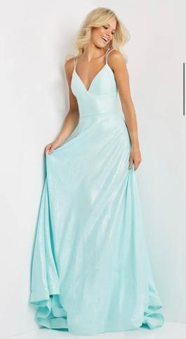 Jovani Green Size 12 Black Tie Prom $300 Pattern A-line Dress on Queenly