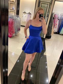 Sherri Hill Blue Size 6 Midi $300 Cocktail Dress on Queenly
