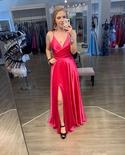 Faviana Pink Size 6 Floor Length Corset Side slit Dress on Queenly