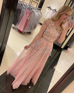 Sherri Hill Pink Size 4 Tulle Corset A-line Dress on Queenly