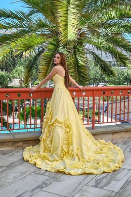 Sherri Hill Yellow Size 0 $300 Floor Length Ball gown on Queenly