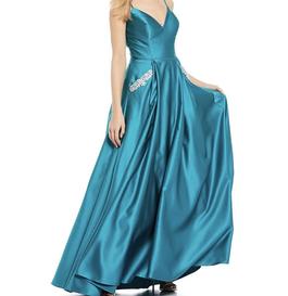 Blondie Nites Blue Size 6 Prom $300 Train Dress on Queenly