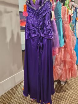 Style 8815 Mori Lee Paparazzi Purple Size 12 Sequin Floor Length Side slit Dress on Queenly
