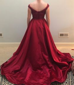 Sherri Hill Red Size 10 Showstopper Beaded Top Sweet Sixteen Train Ball gown on Queenly