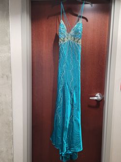 Style 6605 Riva Designs Blue Size 12 Plus Size Floor Length 50 Off $300 Mermaid Dress on Queenly