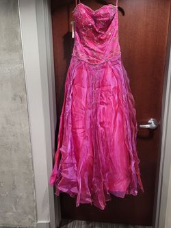 Style 6365 Rachel Allan/Partytime Formals Pink Size 12 Jewelled Plus Size Tall Height 50 Off A-line Dress on Queenly