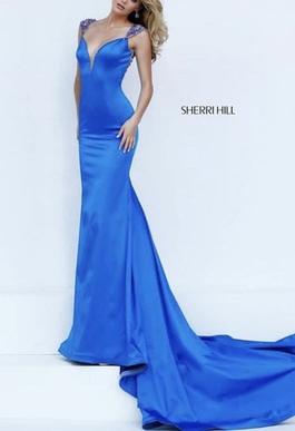 Sherri Hill Blue Size 4 $300 Pageant Straight Dress on Queenly