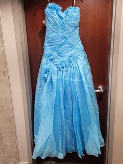 Style 3191 Mary's Bridal Blue Size 12 Turquoise Floor Length A-line Dress on Queenly