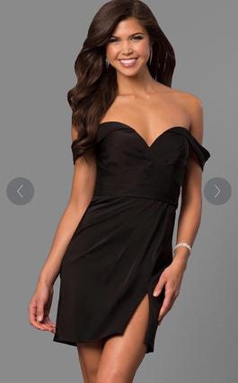 Faviana Black Size 2 Midi $300 Fitted Cocktail Dress on Queenly