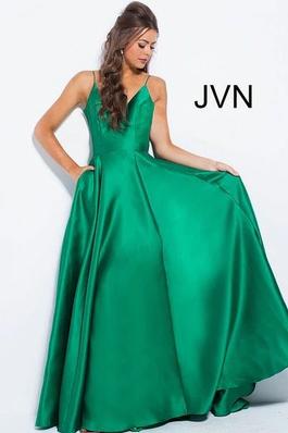 Jovani Green Size 6 Emerald $300 Shiny Ball gown on Queenly