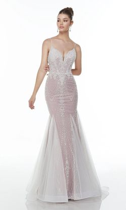 Style 61088 Alyce Multicolor Size 12 Pageant Floor Length Ivory Plus Size Mermaid Dress on Queenly