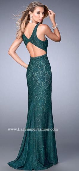 La Femme Green Size 2 Jewelled Mermaid Dress on Queenly