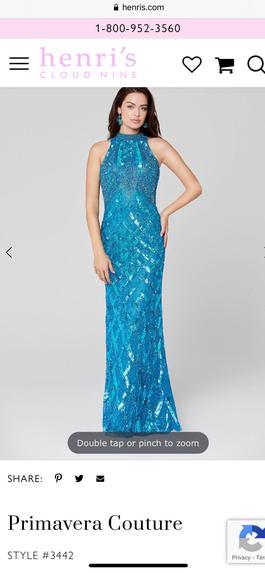 Primavera Blue Size 00 Showstopper Prom Straight Dress on Queenly