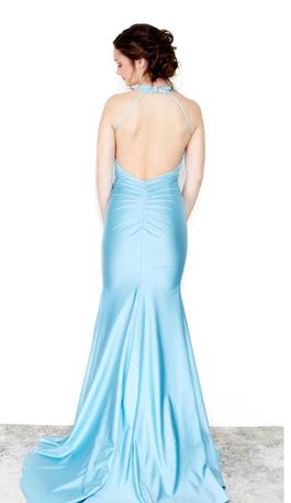 Atria Light Blue Size 4 Backless Military Straight Dress on Queenly